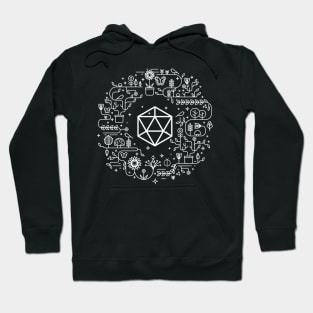 Minimalist Polyhedral D20 Dice of the Druid Tabletop Roleplaying RPG Gaming Addict Hoodie